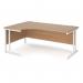 Left Hand Corner Desk 1800mm Wide White Legs Beech Top