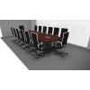 T45 Rectangular Meeting Table 4200 x 1400 Chrome Ring Legs - view 1