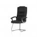 Moore Deluxe Visitor Cantilever Chair Black Leather With Arms - view 3