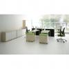 OGI Q Desk White Top with White Ring Leg in Room