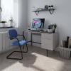 Delphi Home Office Concrete Grey Black Framed Desk - view 1