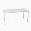 Ogi Y Desk Aluminium Top with White Legs