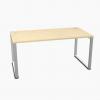 OGI Q Desk Polar Birch Top with Aluminium Ring Leg