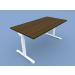 Drive Height Adjustable Desk with Dark, Chestnut Top and White Frame