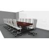 T45 Conference Table in Wenge with White Steel legs