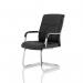 Carter Black Luxury Faux Leather Cantilever Chair With Arms - view 2