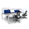 Glass Protective Desk Screen, Metal Feet or Clamps, 600mm High - view 4