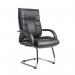 Derby Cantilever Visitors Chair, Black Faux Leather (DD) - view 1