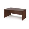 Left Hand Wave Desk 1600mm Wide Walnut Top and Legs