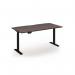 Sit Stand Desk 1600 wide, Walnut Top, Black Frame