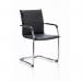 Echo Cantilever Chair With Arms Black Soft Bonded Leather - view 1