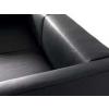 Odessa 3 Seat Executive Sofa, Black leather/ Inox - view 2
