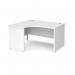 Left Hand Corner Desk 1400mm Wide White Top and Legs