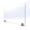 Glass Protective Desk Screen, Metal Feet or Clamps, 600mm High - view 3
