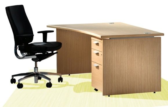 Oak Veneer Wave Executive Desk