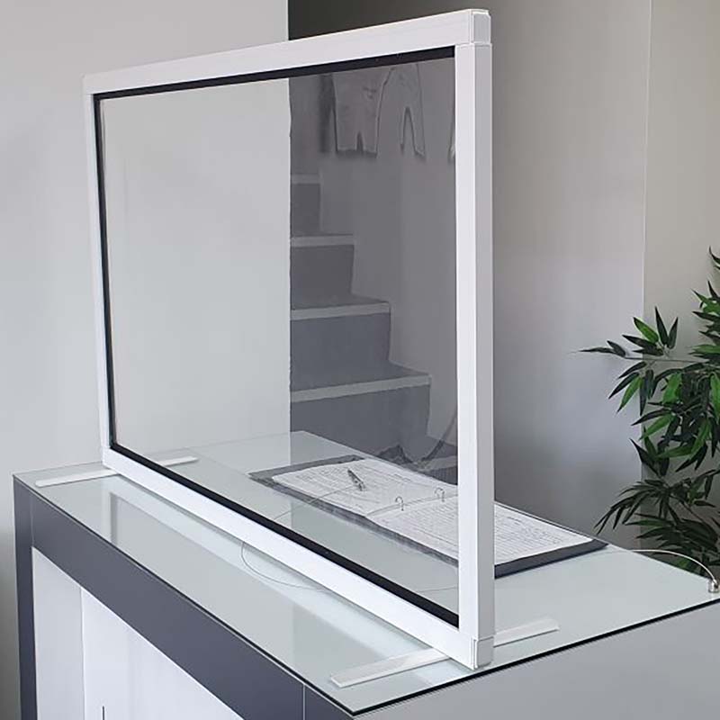 Polyvinyl Protective Desk Screen, Metal Feet, 700mm High