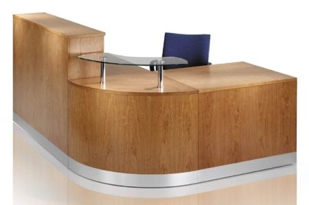 Outside View of Fusion Oak Reception Desk