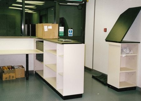 Goods In Reception Counter Built From InvitAss Cupboards
