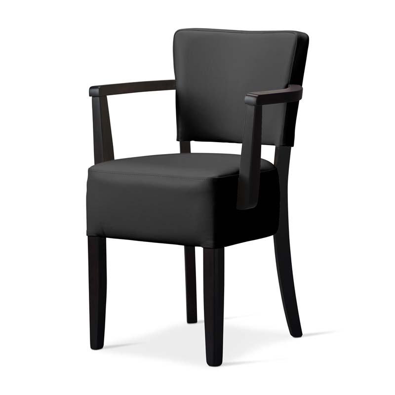 Sena dining arm chair in Wenge with faux leather