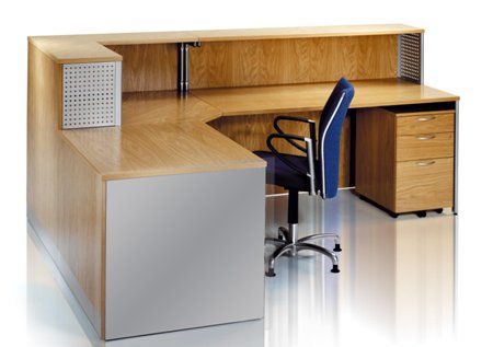 Oak Reception Desk- Inside View Of Fusion Desk