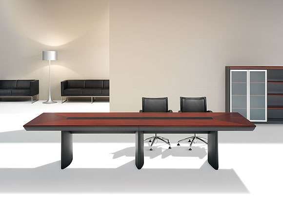 Avant Conference Table Veneer Black leather  2750x1100