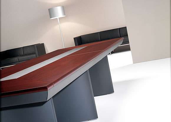 Avant Conference Table Veneer Black leather  4250x1100