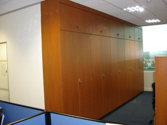 Cherry Melamine Storagewall Cupboards Cherry Melamine Storagewall Cupboards