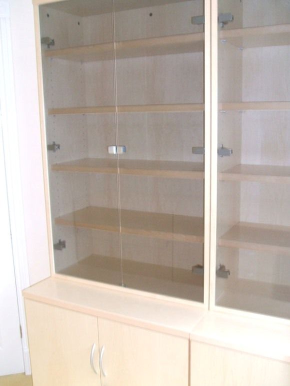 Maple Bookcase With Glass Doors Maple Bookcase With Glass Doors