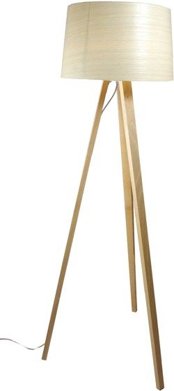 Essence LED Floor Lamp, 32w, Wood Base With Shade CL05