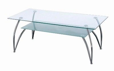 Rectangular Shaped Two Tier Glass Coffee Table