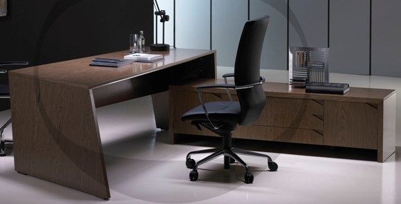 Origami Walnut Veneer Executive Desk