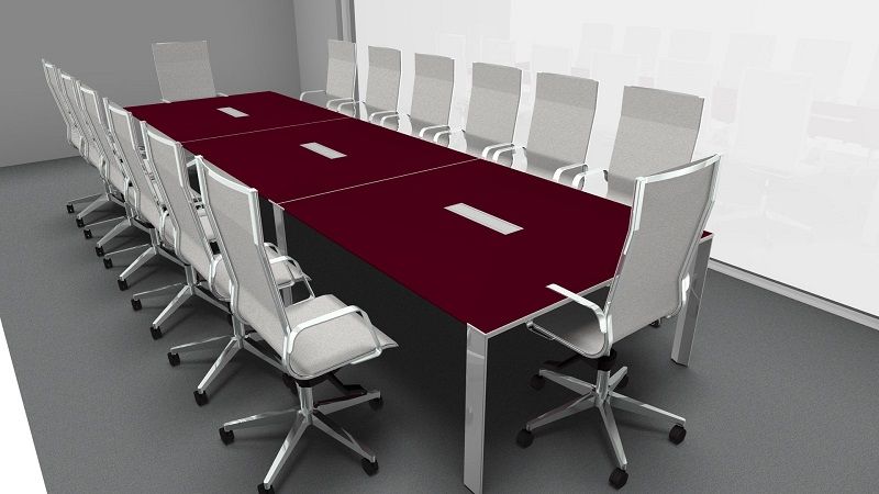 Red Glass X7 Conference Meeting Table