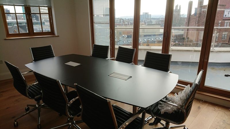 Black Boardroom Table installed for Voyageur
