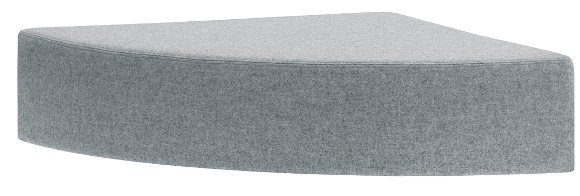 Intro 90 deg Link Upholstered Bench Seat, Sliver Leg inc Brackets Grp1