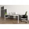Ogi Y Desk Anthracite Top with White Legs with Storage