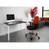 Ogi Y Desk Anthracite Top with White Legs with Black & Red Chair