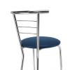 Arancia hocker bar stool, black vinyl, chrome frame - view 2