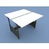 Drive Bench Desk in Raised Position, Aluminium Top and Anthracite Leg