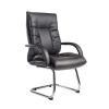 Derby Cantilever Visitors Chair, Black Faux Leather (DD) - view 1