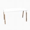 Ogi W Desk White Top with White and Wood Legs