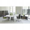 OGI Y Bench Desk with White Top and Anthracite Legs with Meeting End