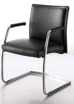 Vela Cantilever Visitor/Conference Chair, Med Back, leather