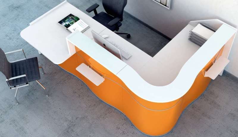 Orange High Gloss DDA Compliant Reception Desk