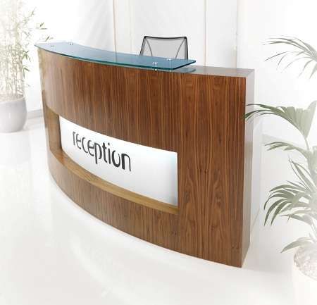 Walnut and Glass Xpression Reception Desk